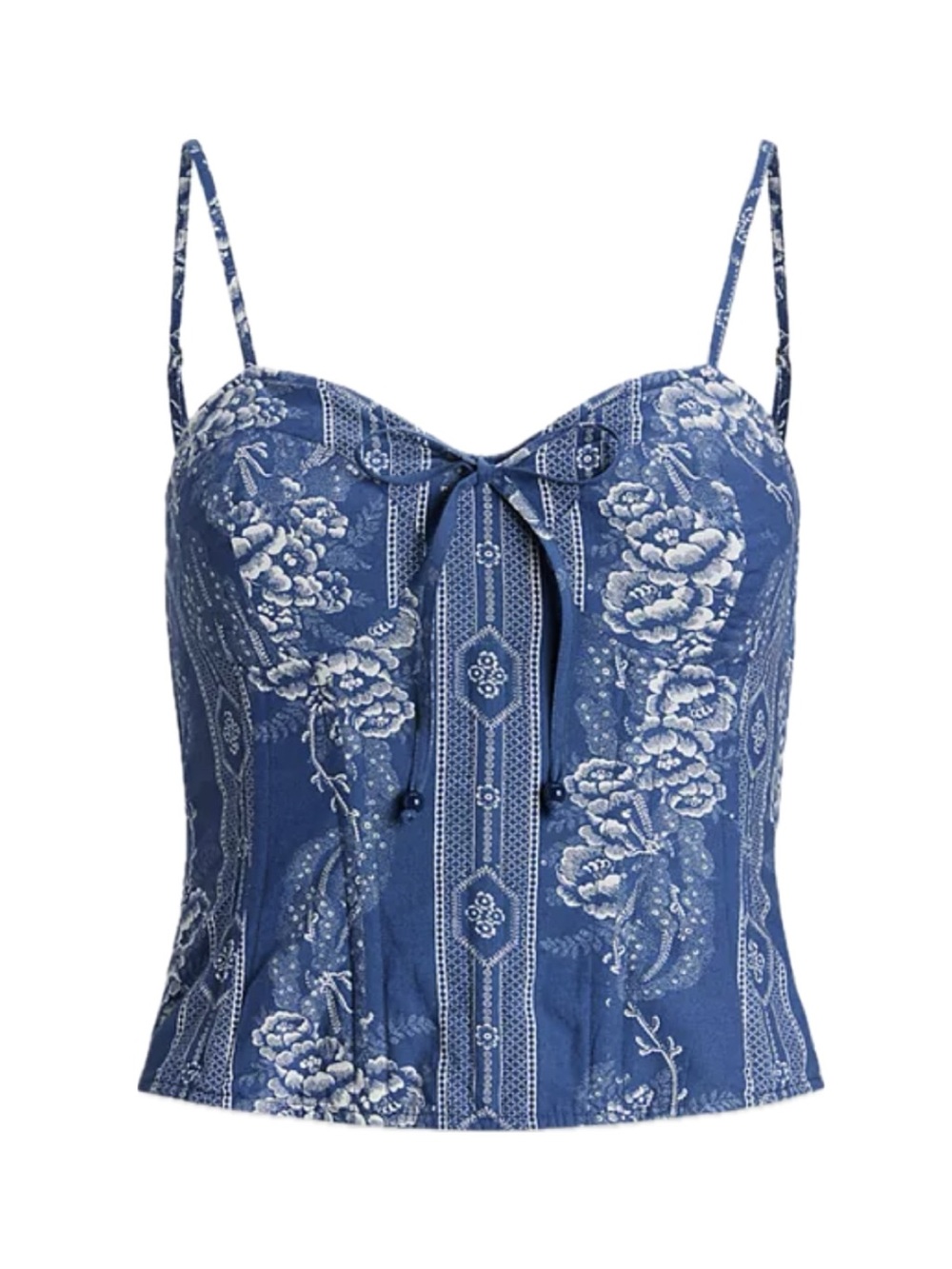 Ralph Lauren Blue Floral Corset Bustier Going Out Top — NWT